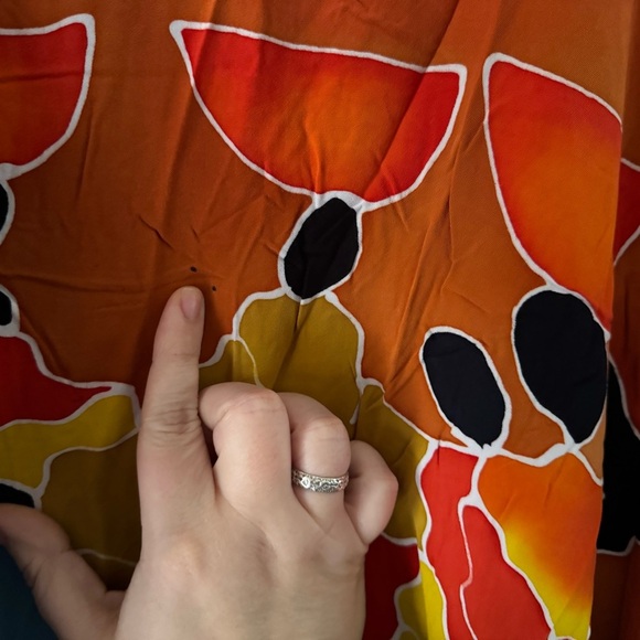 Kaftan Poncho Tunic One Size Relaxed Fit Cover Tassel Fringe Vibrant Multicolor - Picture 9 of 14